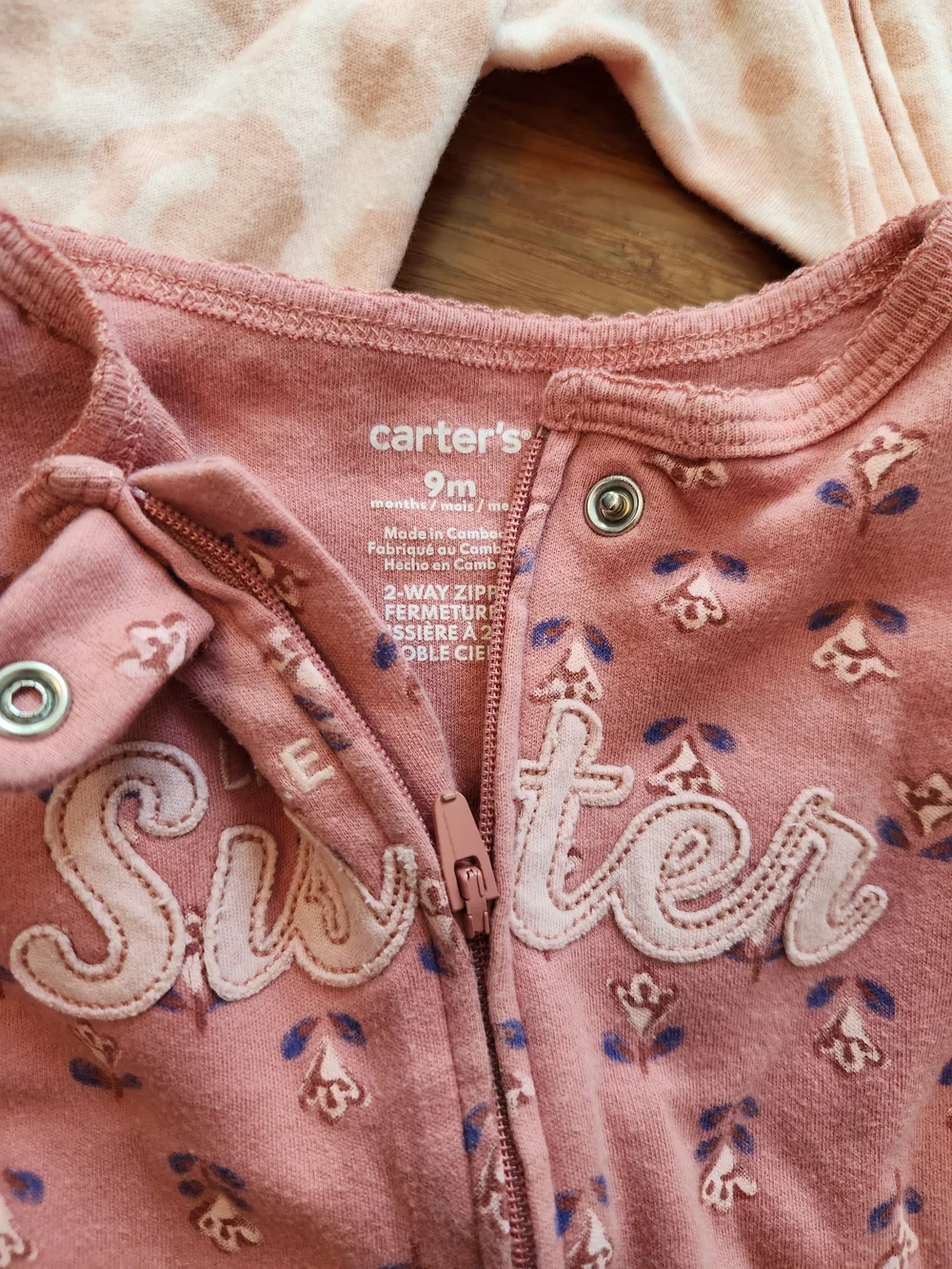 4 Carters Girls LITTLE SISTER Footed Sleepers And Bodysuit Pajamas, 0-24 Months